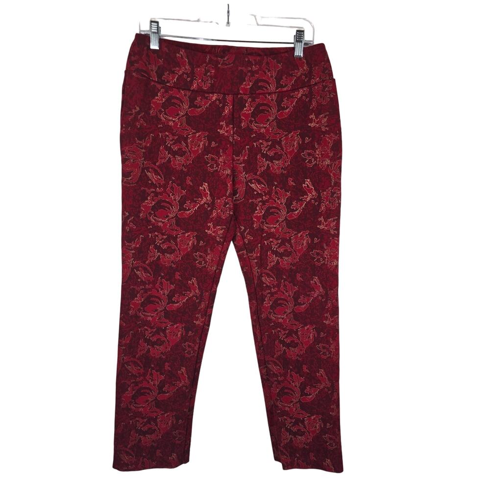 Soft Surroundings Red Floral Women's Business Work Jeggings M